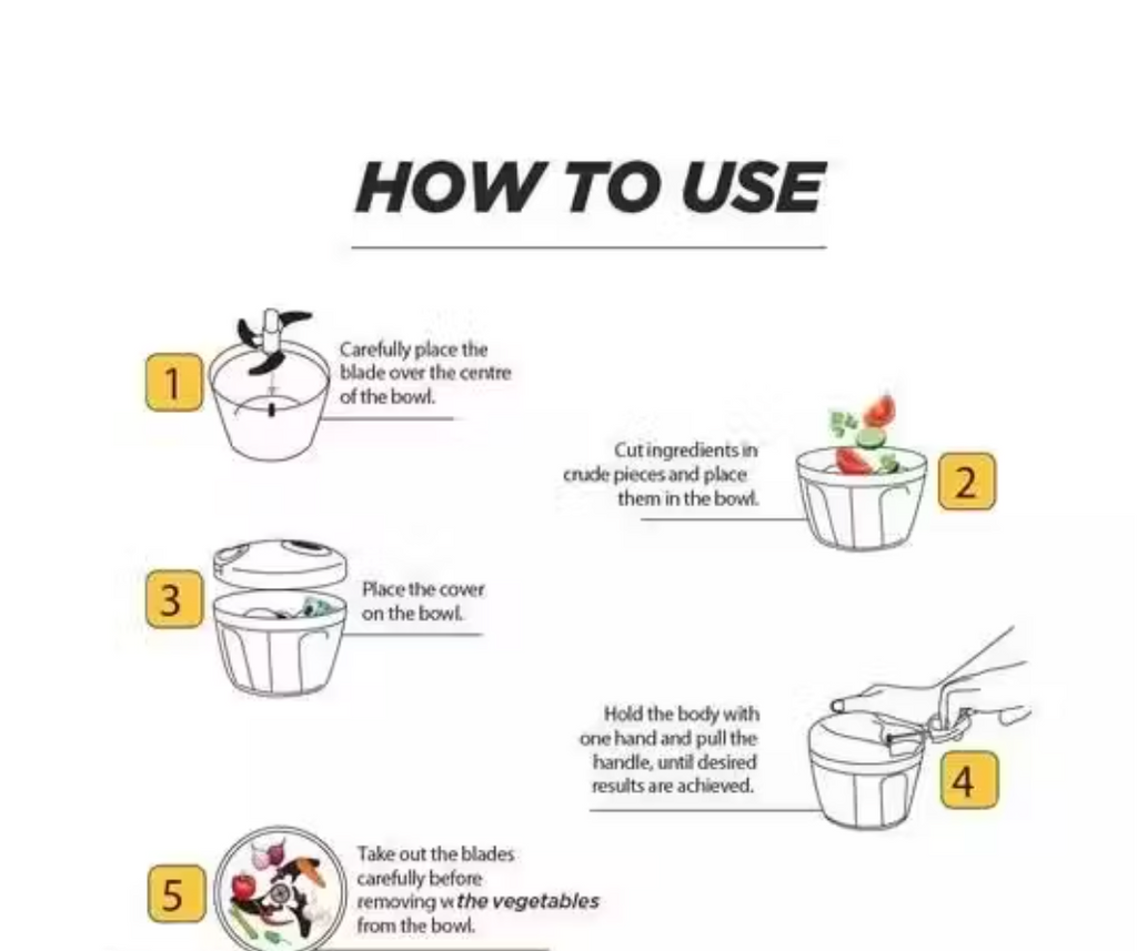 900 ml powerful manual vegetable chopper - cut veggies in seconds!